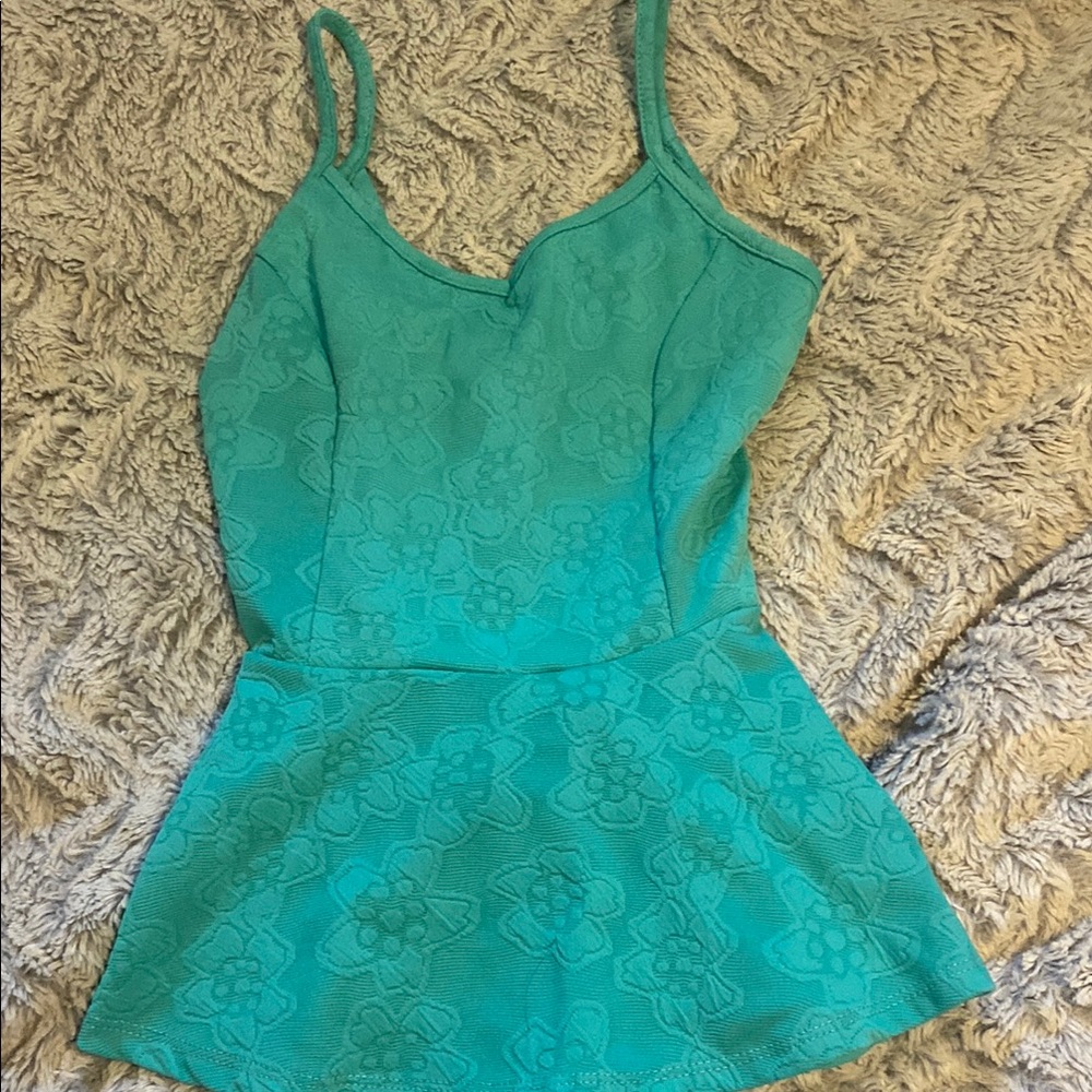 Kids Aqua Floral One Piece Swimsuit